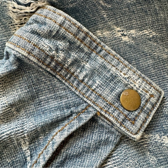 Free People Tattered Distressed Jean Jacket - Size S - Picture 9 of 11